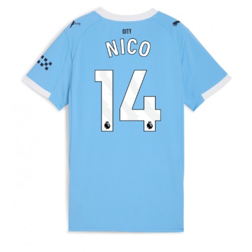 Fotballdrakt Dame Manchester City Nico Gonzalez #14 Hjemmedrakt 2025-26 Kortermet Fotballdrakt Dame Manchester City Nico Gonzalez #14 Hjemmedrakt 2025-26 Kortermet